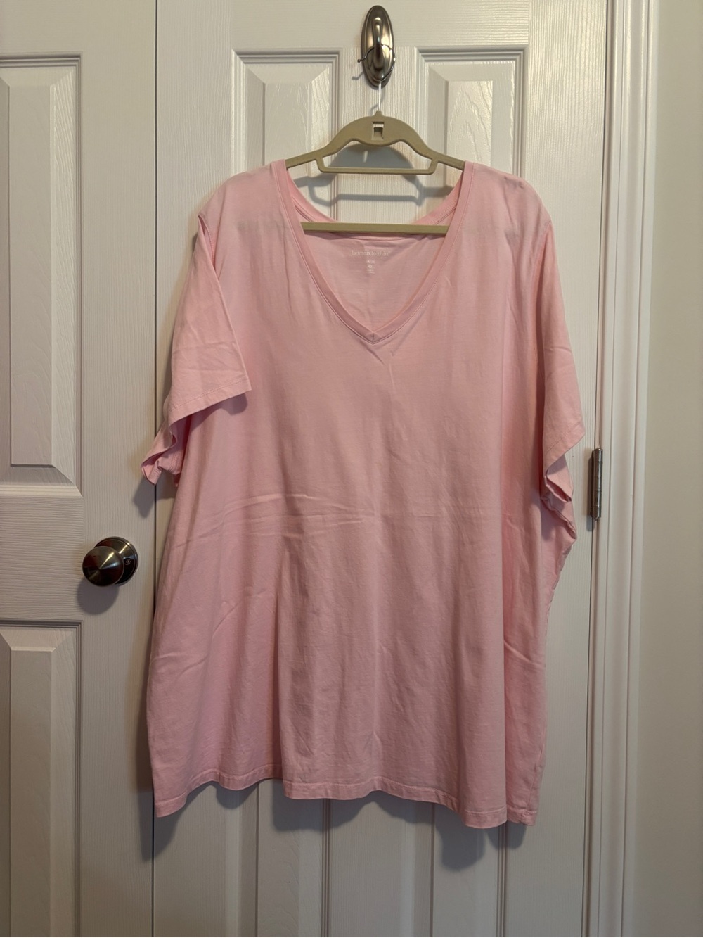 Woman Within Pale Pink V-Neck Relaxed Tee